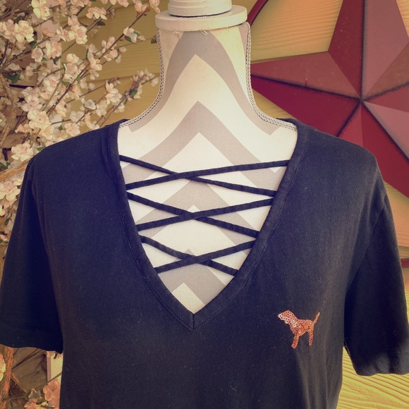 PINK Victoria's Secret Tops - PINK rose gold shirt